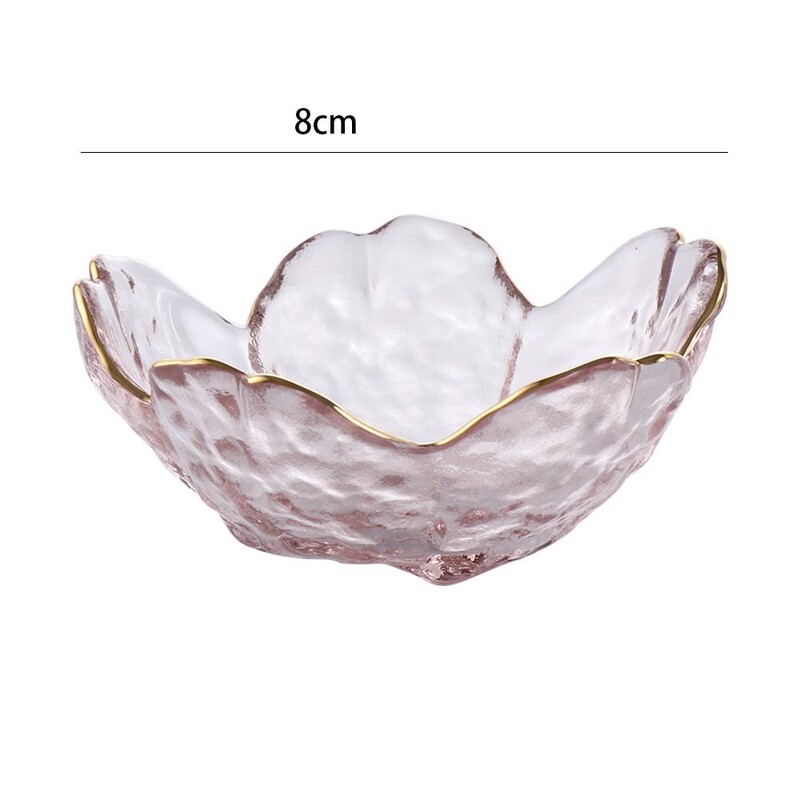 Mici flori de cireș Vasă de sticlă cu incrustație de aur Farfurii de specialitate Sala de fructe Veselă de masă Bol cu sos Articole de bucătărie Farfurie de condimente