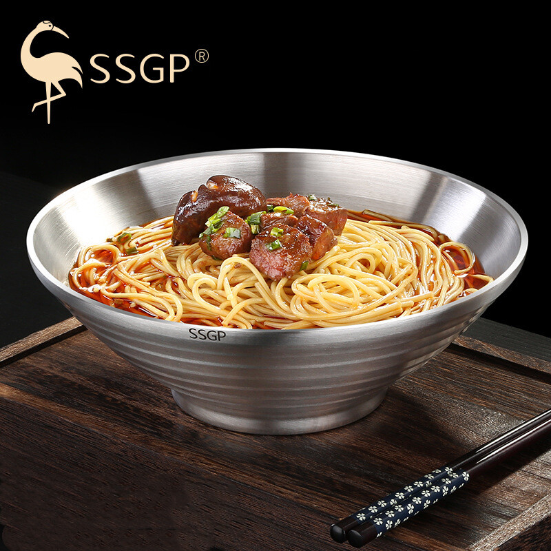 Αισθητικό σχέδιο 304 από ανοξείδωτο ατσάλι Ιαπωνικό μπολ Ramen Θερμομονωτικό Noodle Επιτραπέζια μαχαιροπίρουνα για τα Χριστούγεννα και την Πρωτοχρονιά