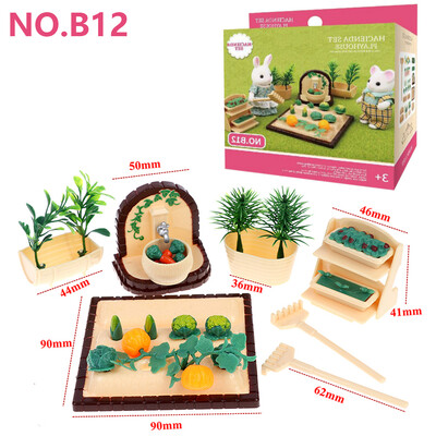 Lesné zvieratá Rodinný nábytok do domčeka pre bábiky 1/12 Miniatúrne hračky pre dievčatá, bábiky, príslušenstvo, spálňa, kúpeľňa, súprava do domčeka pre bábiky