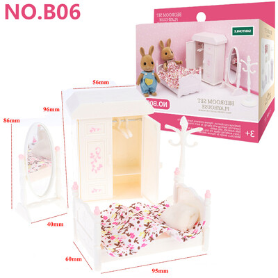Lesné zvieratá Rodinný nábytok do domčeka pre bábiky 1/12 Miniatúrne hračky pre dievčatá, bábiky, príslušenstvo, spálňa, kúpeľňa, súprava do domčeka pre bábiky