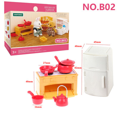 Lesné zvieratá Rodinný nábytok do domčeka pre bábiky 1/12 Miniatúrne hračky pre dievčatá, bábiky, príslušenstvo, spálňa, kúpeľňa, súprava do domčeka pre bábiky