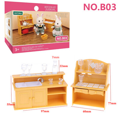 Lesné zvieratá Rodinný nábytok do domčeka pre bábiky 1/12 Miniatúrne hračky pre dievčatá, bábiky, príslušenstvo, spálňa, kúpeľňa, súprava do domčeka pre bábiky