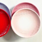 Francia csipke tányér, francia étkészlet, kerámia háztartási tányér, desszerttál, reggeliző étkészlet