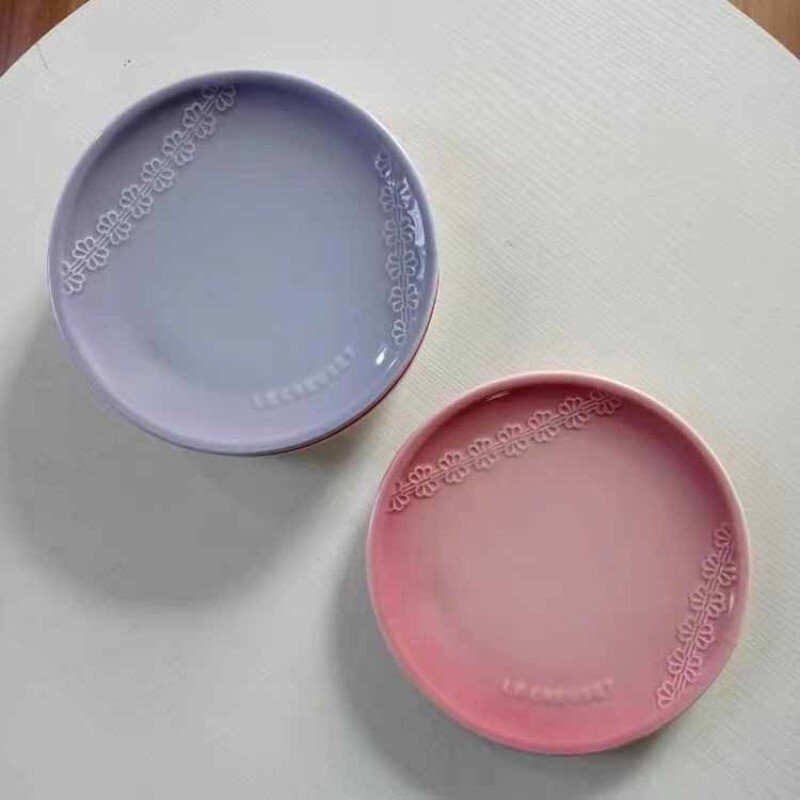 Francia csipke tányér, francia étkészlet, kerámia háztartási tányér, desszerttál, reggeliző étkészlet