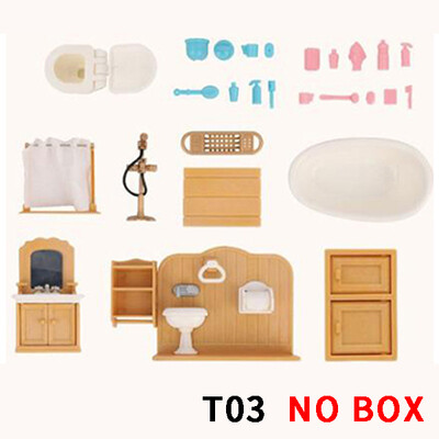 Elephant Baby Dollhouse Vonios kambarys „Pasidaryk pats“ tualeto reikmenys 1/12 Forest Family Miniatiūros Baldai lėlėms Žaislas Virtuvė Mergaitei Dovanos