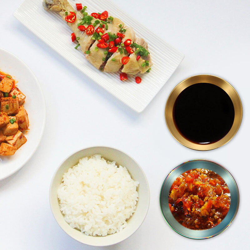 3бр. Съд за соев сос от неръждаема стомана Малко ястие Съд за подправки за сос Домашен хотел Кухня Японски съд за потапяне в сос