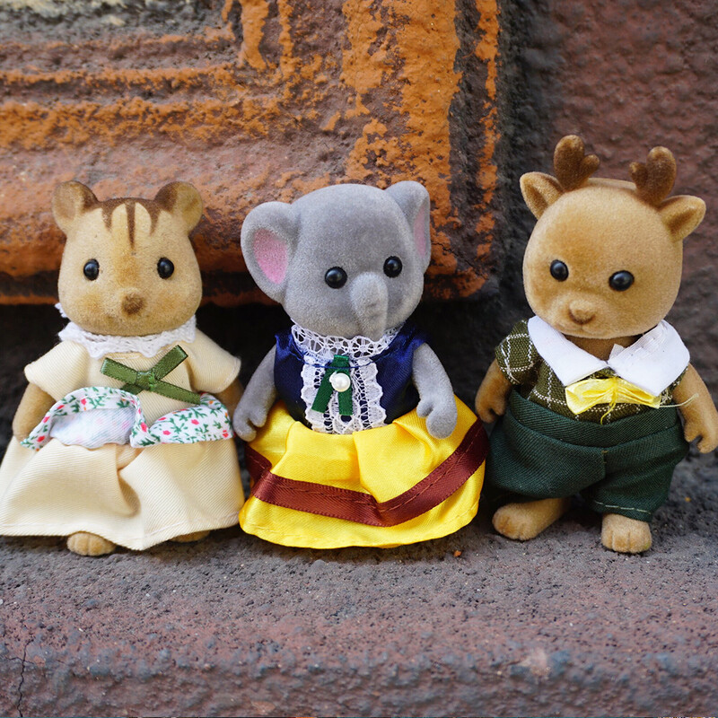 Lėlių namelio miniatiūriniai baldai 1/12 Miško šeimos zuikis mokyklinis autobusas Šiaurės elnių lėlės modeliavimo priedai Žaidimų namelis mergaitei Dovana