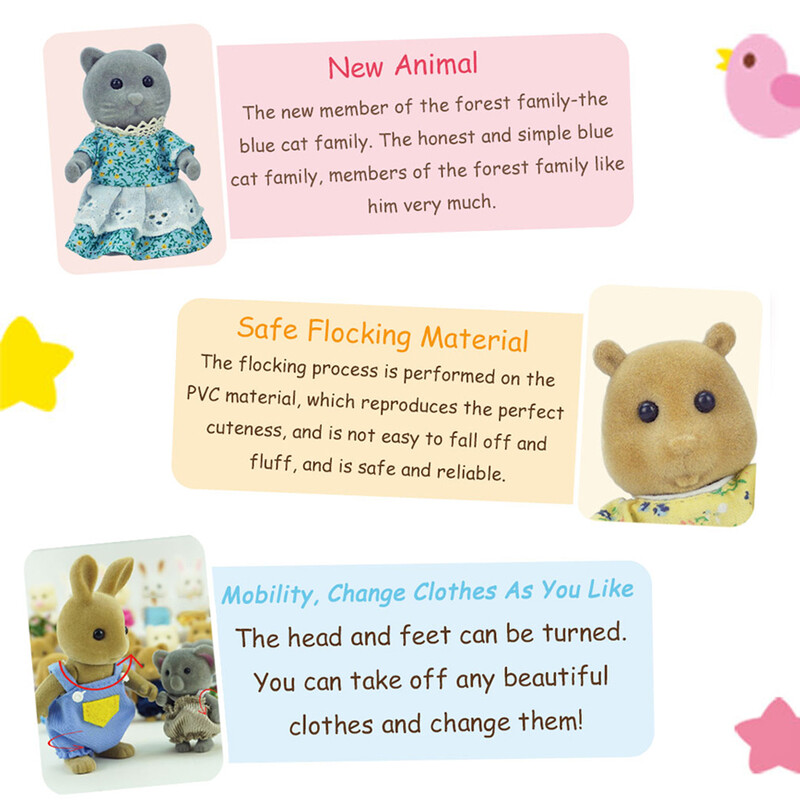 Lėlių namelio miniatiūriniai baldai 1/12 Miško šeimos zuikis mokyklinis autobusas Šiaurės elnių lėlės modeliavimo priedai Žaidimų namelis mergaitei Dovana