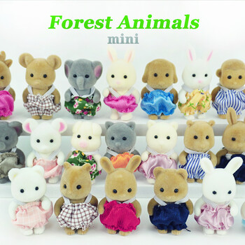 Easter Bunny Simulation Forest Animal Baby Toys Rabbit Family Dolls Dollhouse Figures Συλλεκτικό παιχνίδι 4,5cm Σετ επίπλων Δώρο