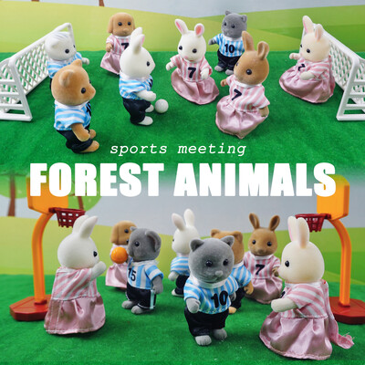 1/12 Forest Family Animal joc de fotbal costum sport model casă de păpuși accesoriu miniatural baschet jucării pentru copii cadouri de aniversare