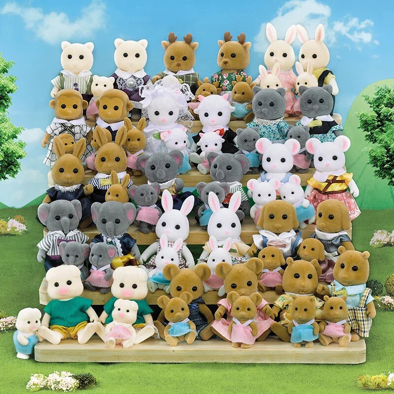 Rodinné lesné zvieratá v mierke 1:12, miniatúry pre bábiky, doplnok, králik, medveď, sob, kaliko, hračka na hranie, darček pre dievča.