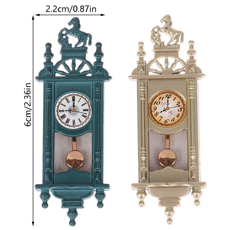 1PC Doll House Scene Recvisit Mini Retro Roman Clock Obývacia izba Dekorácia Prívesok Clock