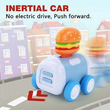 6 στυλ Gourmet Cartoon Q Έκδοση Mini Pull-back Car Fries Burger Swing Inertia Toy Dollhouse Boy Toy Παιδικό δώρο γενεθλίων