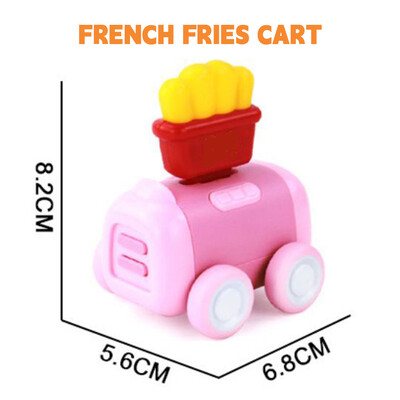 6 stilių gurmaniškas animacinis filmas Q versija, mini, atsitraukiama mašina, bulvytės, mėsainiai, sūpynės, inercija, žaislas, lėlių namelis, berniukas, žaislas, vaikų gimtadienio dovana