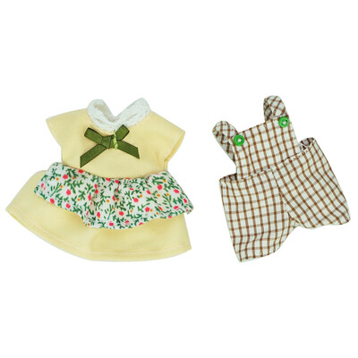 1/12 Miško šeima Mieli pliušiniai zuikio drabužiai lėlėms 9 cm Mini elnio namelio priedai Mados puošniai apsirengti lėlių nameliai mergaičių dovanos