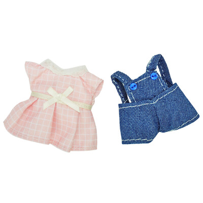 1/12 Miško šeima Mieli pliušiniai zuikio drabužiai lėlėms 9 cm Mini elnio namelio priedai Mados puošniai apsirengti lėlių nameliai mergaičių dovanos