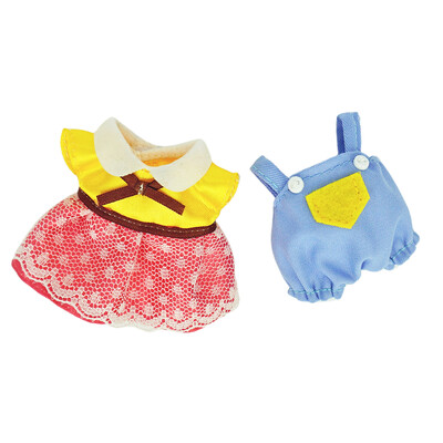 1/12 Miško šeima Mieli pliušiniai zuikio drabužiai lėlėms 9 cm Mini elnio namelio priedai Mados puošniai apsirengti lėlių nameliai mergaičių dovanos