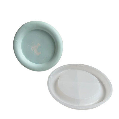 Kerek virágos betontálca szilikon forma medve szerelem szív alátét gipsz agyag tároló tálca ékszer kijelző lemez gyanta formák