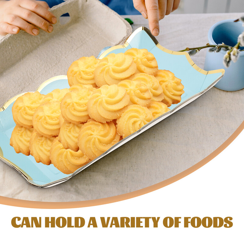 4 vnt Kvadratinės popierinės nėrinių lėkštės vaisių padėklai Maisto tiekimo indai Kartoniniai serviravimo lėkštės vakarėlio saldainių stalui