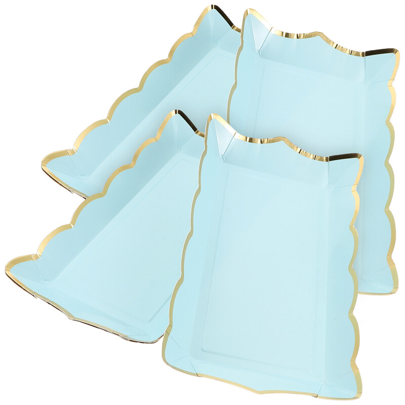 4 vnt Kvadratinės popierinės nėrinių lėkštės vaisių padėklai Maisto tiekimo indai Kartoniniai serviravimo lėkštės vakarėlio saldainių stalui