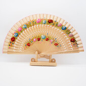 Fa spanyol legyező tánchoz Színes virágmintás összecsukható legyező tánc Kézi legyezőparti Esküvői kellékek Kézműves ajándékok