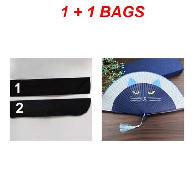 1 db 21 cm-es japán stílusú macska mintás bambusz összecsukható ventilátor női szép rajzfilm cica kézlegyezők kimonó fürdőköpeny legyezők kézműves dekoráció