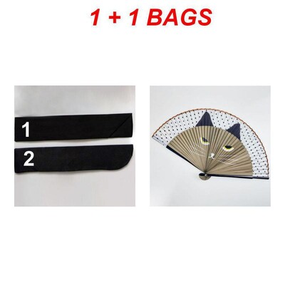 1 db 21 cm-es japán stílusú macska mintás bambusz összecsukható ventilátor női szép rajzfilm cica kézlegyezők kimonó fürdőköpeny legyezők kézműves dekoráció