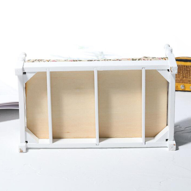 1:12 Babaház miniatűr fehér játékágy bútor Hálószoba babaház ágy