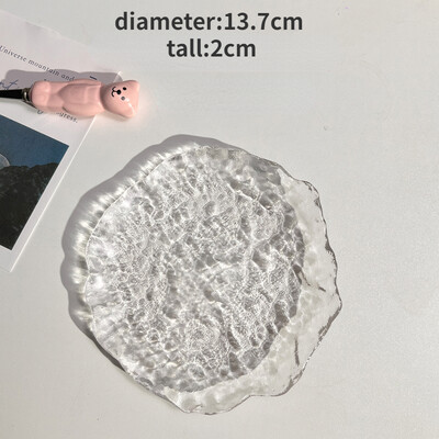 Чинии Неправилен ледник Стъклено ястие с плодове Торта Десерт Закуски Аксесоари за дома Стъкло Прозрачно Практично Изчистена индивидуалност