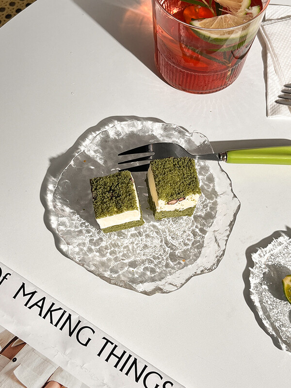 Чинии Неправилен ледник Стъклено ястие с плодове Торта Десерт Закуски Аксесоари за дома Стъкло Прозрачно Практично Изчистена индивидуалност