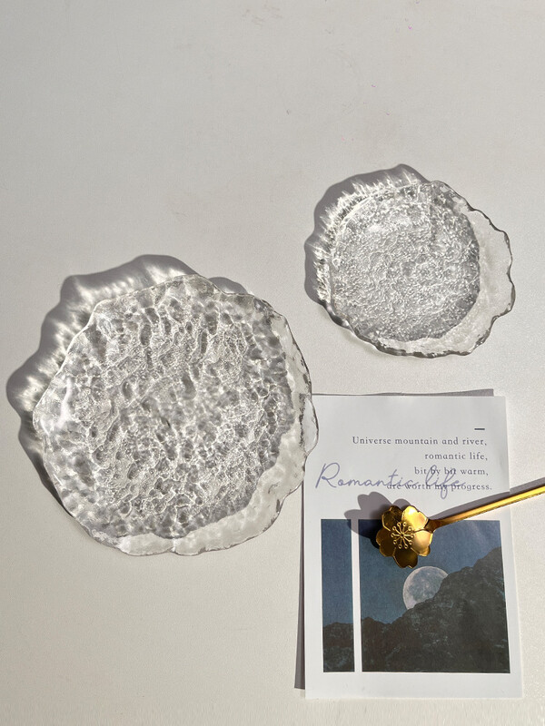 Чинии Неправилен ледник Стъклено ястие с плодове Торта Десерт Закуски Аксесоари за дома Стъкло Прозрачно Практично Изчистена индивидуалност