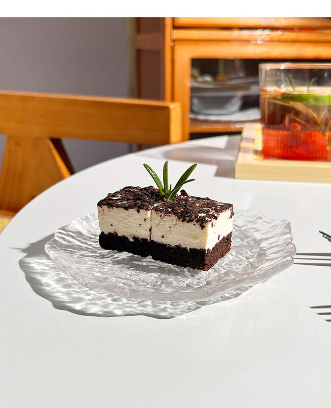 Чинии Неправилен ледник Стъклено ястие с плодове Торта Десерт Закуски Аксесоари за дома Стъкло Прозрачно Практично Изчистена индивидуалност