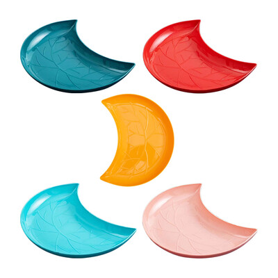 5 buc. Recipient pentru prăjituri Vas drăguț pentru aperitiv Tavă din ceramică pentru gustări Farfurie pentru condimente Vasă în formă de lună