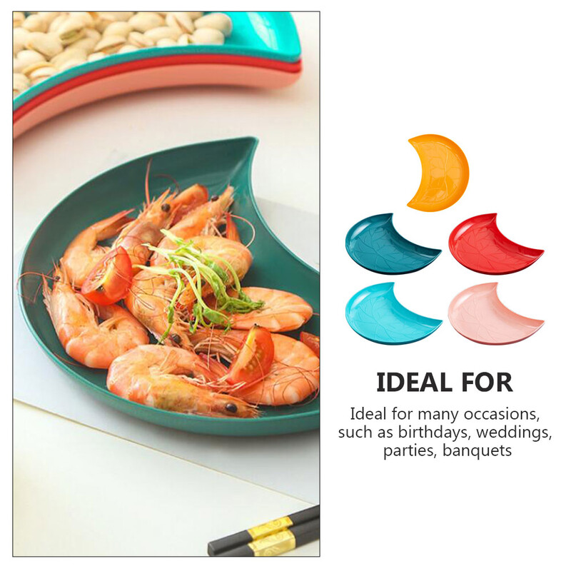 5 buc. Recipient pentru prăjituri Vas drăguț pentru aperitiv Tavă din ceramică pentru gustări Farfurie pentru condimente Vasă în formă de lună