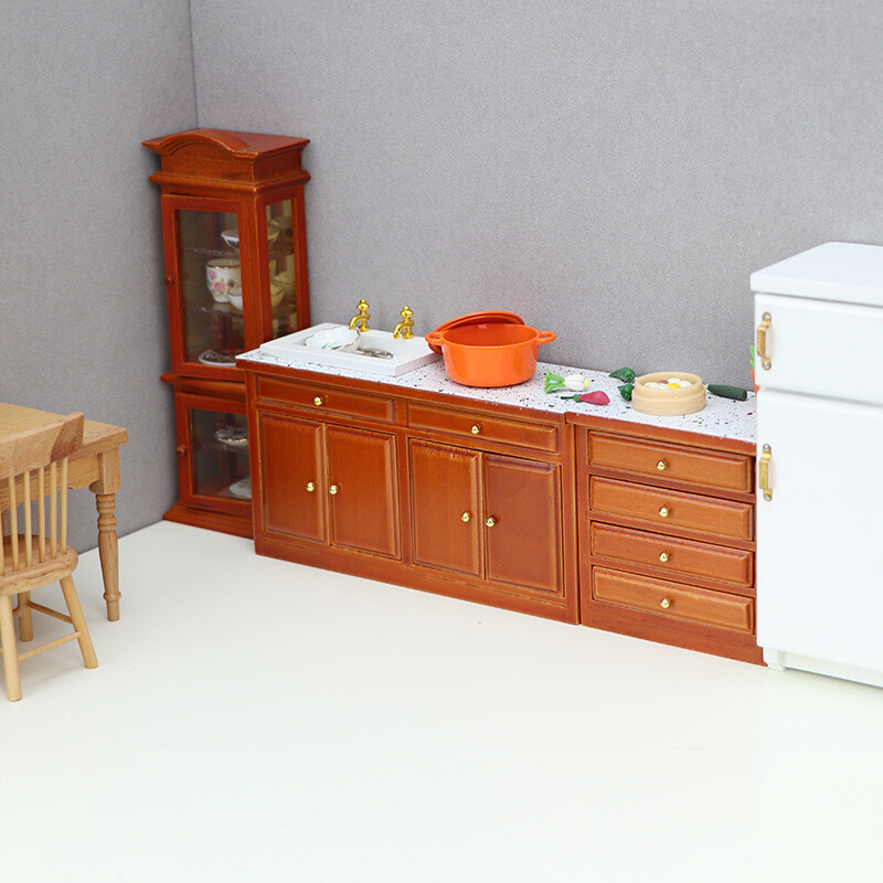 1:12 Domček pre bábiky Miniatúrna skriňa Drez Komoda so zásuvkami Knižnica Model Šatník Úložný priestor Skrinka Nábytok Domček pre bábiky Príslušenstvo