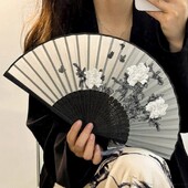 Kínai japán bambusz összecsukható ventilátor Vintage kézi ventilátorok esküvői tánchoz Cosplay parti fali dekorációhoz fotó kellékek 부채
