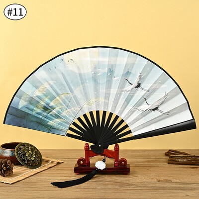 Kínai japán bambusz összecsukható ventilátor Vintage kézi ventilátorok esküvői tánchoz Cosplay parti fali dekorációhoz fotó kellékek 부채