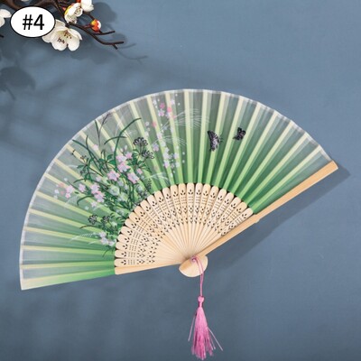 Kínai japán bambusz összecsukható ventilátor Vintage kézi ventilátorok esküvői tánchoz Cosplay parti fali dekorációhoz fotó kellékek 부채
