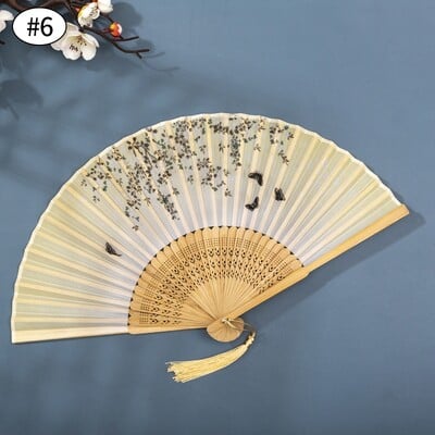 Kínai japán bambusz összecsukható ventilátor Vintage kézi ventilátorok esküvői tánchoz Cosplay parti fali dekorációhoz fotó kellékek 부채