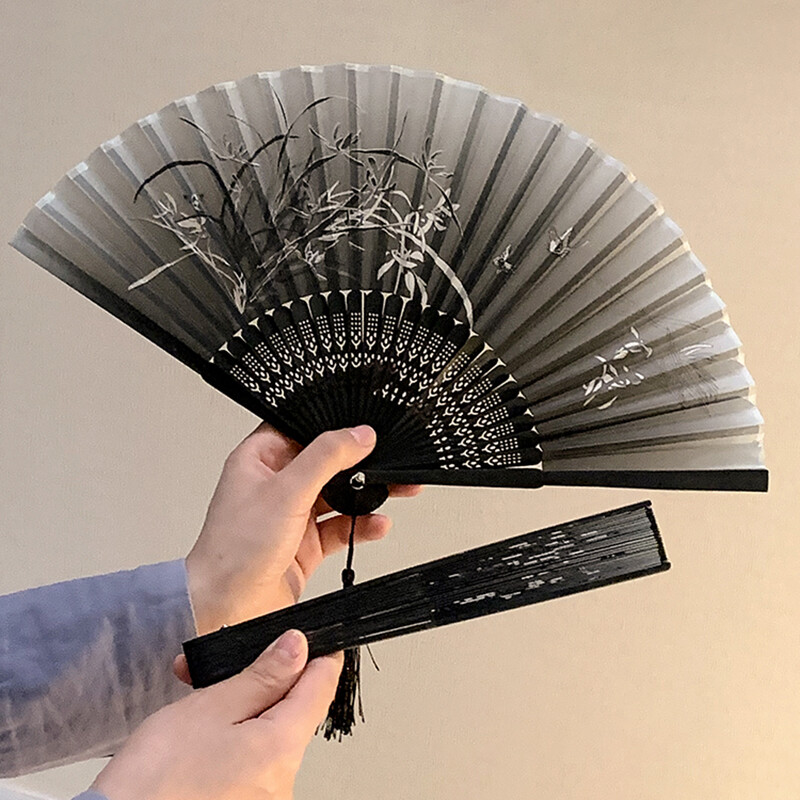 Kínai japán bambusz összecsukható ventilátor Vintage kézi ventilátorok esküvői tánchoz Cosplay parti fali dekorációhoz fotó kellékek 부채