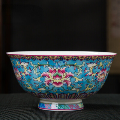 Jingdezhen - keramická miska, čínsky riad, miska z kostného porcelánu na ryžu, ručne vyrobená, krásny kvetinový vzor, darčeková porcelánová miska
