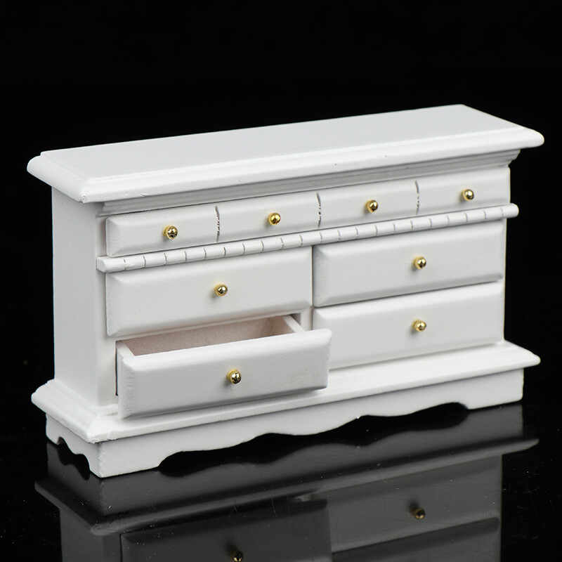 1:12 Lėlių namelis Miniatiūrinis miegamojo šoninės spintelės komodos baldų priedai