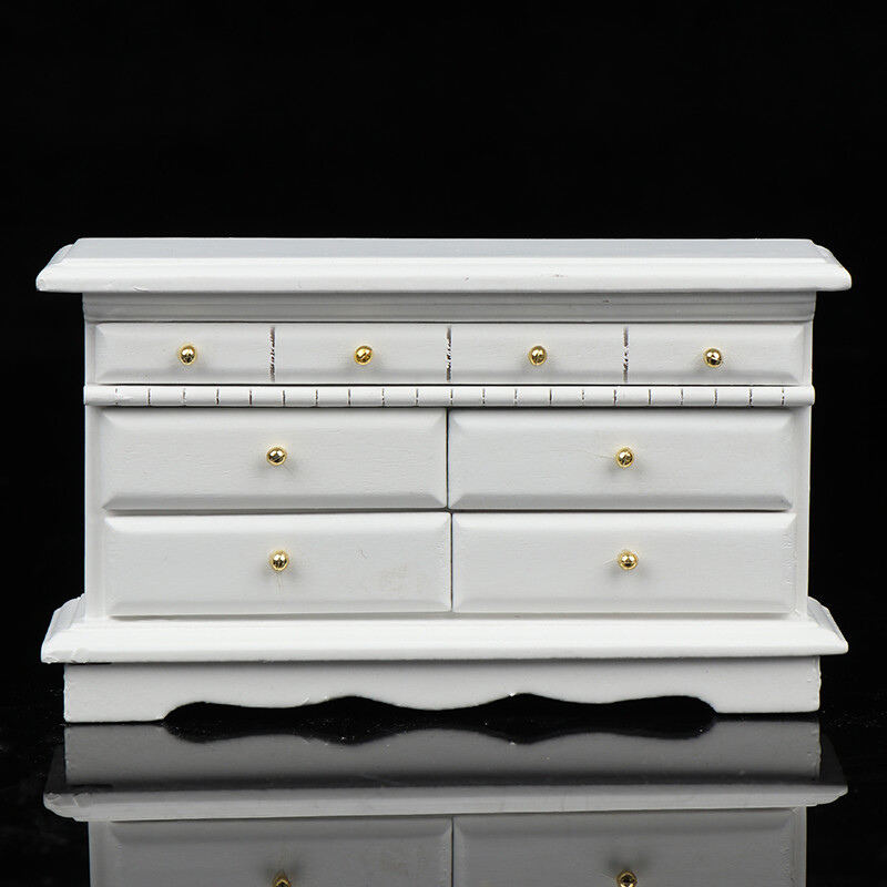 1:12 Lėlių namelis Miniatiūrinis miegamojo šoninės spintelės komodos baldų priedai