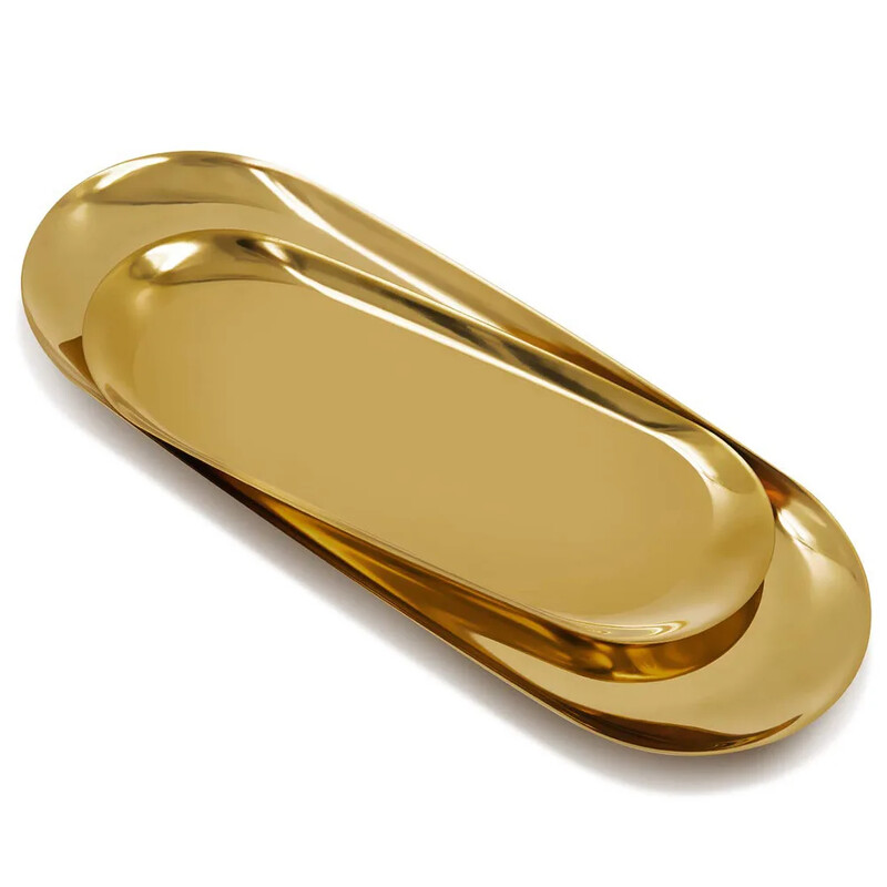 Viacrozmerný nerezový podnos, dekorácia, úložný podnos, náušnice, triediaci podnos, kúpeľňa, spálňa, úložný doplnok do domácnosti, odolný voči hrdzi