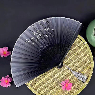 Starinska sklopiva lepeza od bambusa, kineski stil, ljetna ženska plesna lepeza, prijenosna elegantna ručna ventilatora s cvijećem Izvrsni darovi