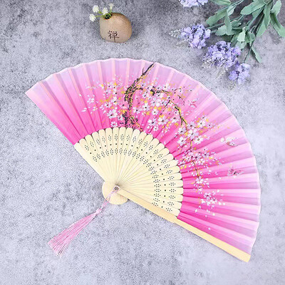 Starinska sklopiva lepeza od bambusa, kineski stil, ljetna ženska plesna lepeza, prijenosna elegantna ručna ventilatora s cvijećem Izvrsni darovi