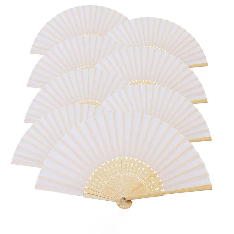 1/3/5/10 db Összehajtható papírlegyező hordozható kínai bambuszlegyező esküvői ajándékok vendégnek születésnapi parti dekoráció gyerekeknek festés