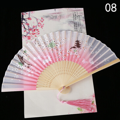 Šilko vėduoklė kinų japonų stiliaus sulankstoma vėduoklė Namų dekoravimas Ornamentai Raštas Menas Amatai Dovana Vestuvės Šokis Rankų Ventiliatorius