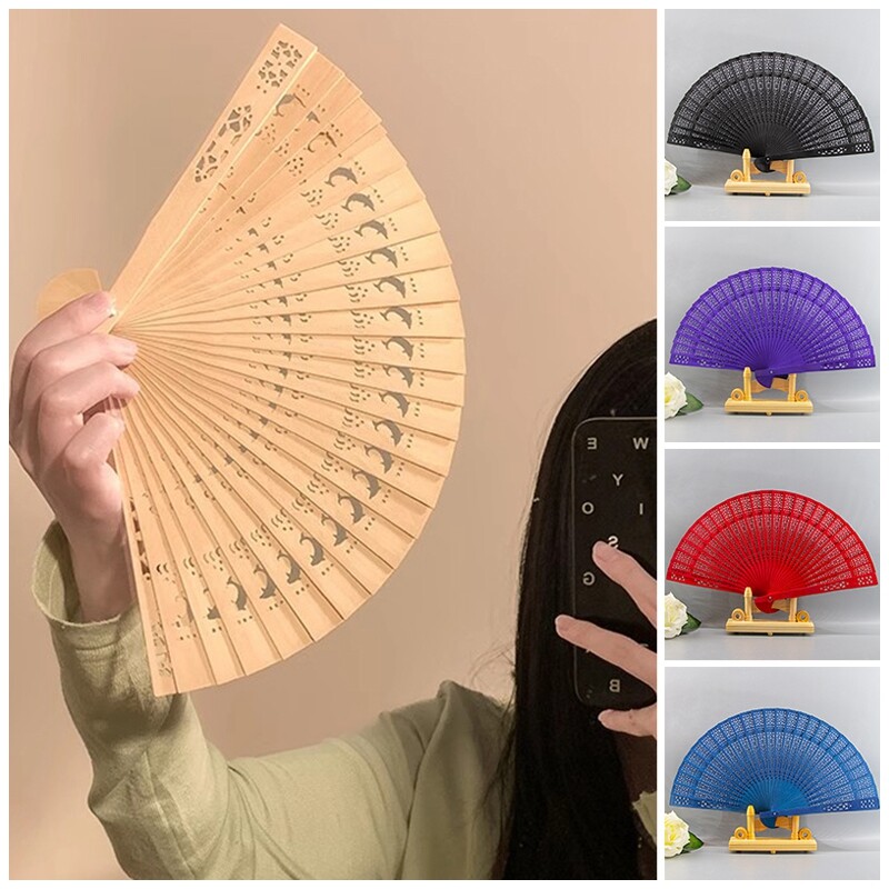 Drevený skladací ručný ventilátor, dámske tanečné ventilátory, dekorácia, čínske bambusové ventilátory, prenosný ručný ventilátor, potreby na párty a tanečné párty, 부채