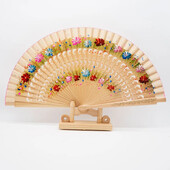 Nauja Sulankstoma vėduoklė Mediena Ispaniška vėduoklė Šokiai Spausdinimas Rankomis Sulankstomas ventiliatorius Namų dekoravimas Papuošalai Amatai „Pasidaryk pats“ Dovanos svečias